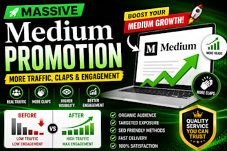 do massive medium article promotion to increase followers and engagement