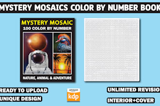create mystery mosaic color by number book for amazon KDP