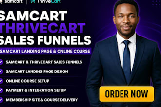 samcart, thrive cart, samcart sales funnels, samcart landing page, online course