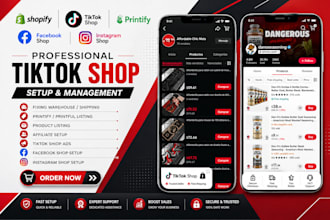 setup tiktok shop shopify printify printful tiktok pod store dropshipping store