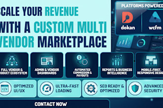 build wcfm or dokan multi vendor ecommerce marketplace website on woocommerce