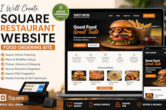 create square restaurant website food ordering site