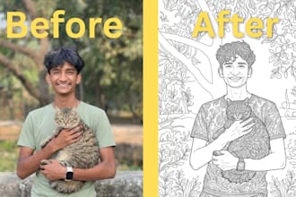 convert any photo into unique printable coloring page illustrations