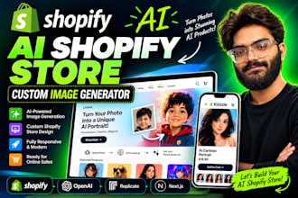 build a custom shopify store with an ai image generator