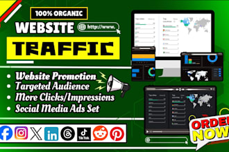 increase organic website traffic on social media, website promotion, shopify ads