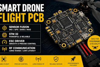 create smart drone flight pcb sensor fusion stm 32 esc driver rf communication
