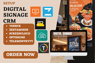 setup diigital signage crm yodeck zeetaminds screencloud optisigns telementrytv