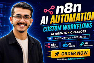 build n8n ai automations, custom workflows, ai agents, and chatbots