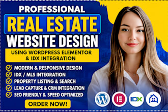 build, real estate website design using wordpress elementor and idx integration