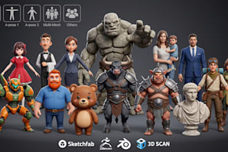 custom 3d character models ready for animation and games