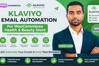 setup klaviyo email automation for woocommerce health and beauty store