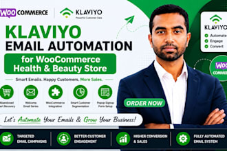 setup klaviyo email automation for woocommerce health and beauty store