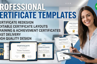 idesign and edit professional certificates professionally
