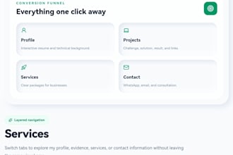 create a landing page, app or software that suits your needs