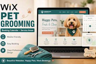 design wix mobile pet grooming booking calendar website