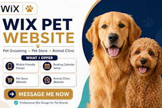 design wix mobile pet grooming pet store animal clinic booking calendar website
