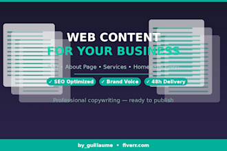 create a professional faq, about page, and web content for your business