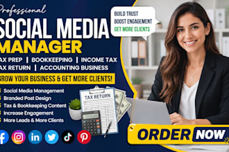 grow income tax tax return tax prep bookkeeping social media to get more client