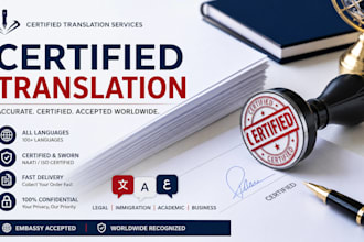 provide legal sworn translation and certified translation with certified stamp