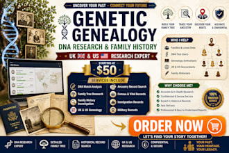 genetic genealogy research dna research family tree family history for UK and US