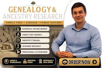 conduct professional genealogy research and family tree tracing