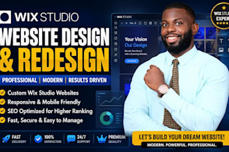 redesign and transfer wix studio website, build wix website design wix studio