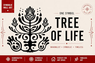 create symbolic tree of life wall art