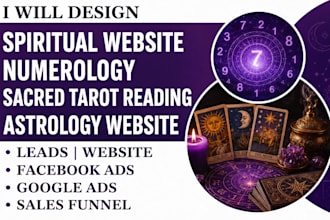 design spiritual website numerology scared tarot reading astrology website