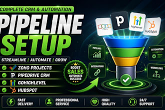 setup pipeline zoho projects pipedrive crm gohighlevel automation hubspot