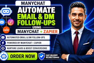 manychat zapier automation, email followups, dm followups workflow