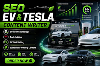 write SEO electric vehicle ev and tesla content