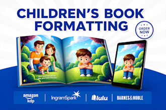 do children book formatting, picture book formatting, illustration formatting