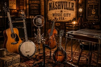 record nashville quality banjo fiddle pedal steel folk guitar mandolin