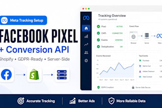 setup facebook pixel, fix conversion api, campaign ads manager for shopify store