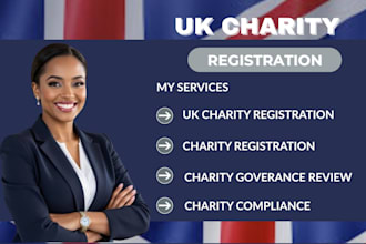 register your uk charity with charity commission for full legal compliance
