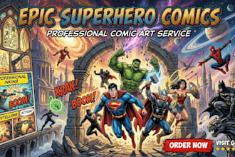 create epic superhero comic pages, covers and custom comic art