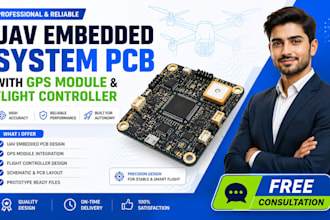 design uav embedded system pcb with gps module and flight controller
