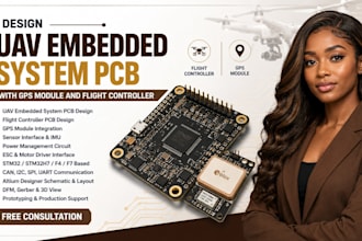 design uav embedded system pcb with gps module and flight controller