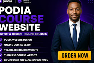 do podia, podia website, online course, teachable, course website, thinkific