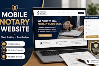 setup wix mobile notary website client booking trust badge website
