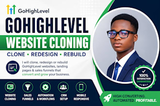 clone ghl website, redesign, or rebuild gohighlevel website and sales funnel