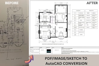 convert PDF to autocad dwg and redraw floor plans