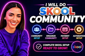 do skool community setup organize skool community payment and automation setup
