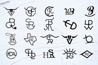 design a western, cattle brand farm business logo