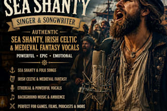 create medieval fantasy folk and sea shanty vocals