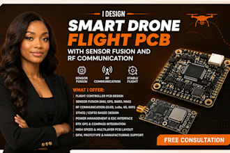 design smart drone flight pcb with sensor fusion and rf communication