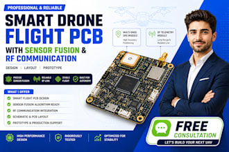 design smart drone flight pcb with sensor fusion and rf communication