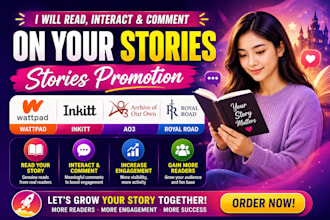 read interact comment on wattpad story inkitt  ao3 royal road stories promotion