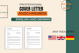 create a compelling, ats optimized cover letter anschreiben in english or german