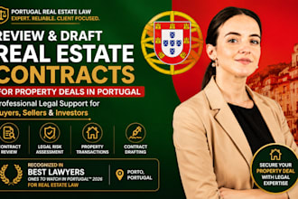 review and draft real estate contracts for property deals in portugal